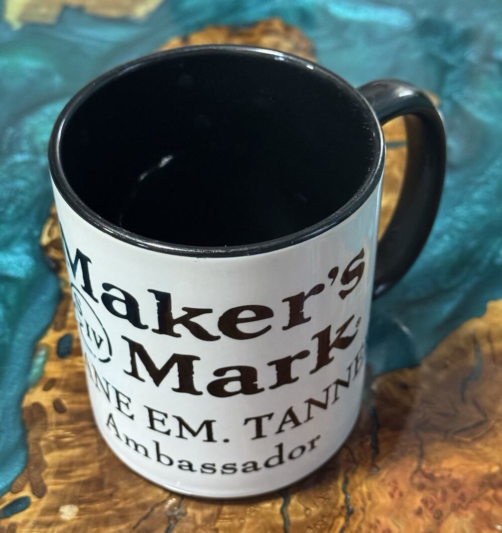 White Ceramic Handled Makers Mark Whiskey Coffee Mug Cup 11oz